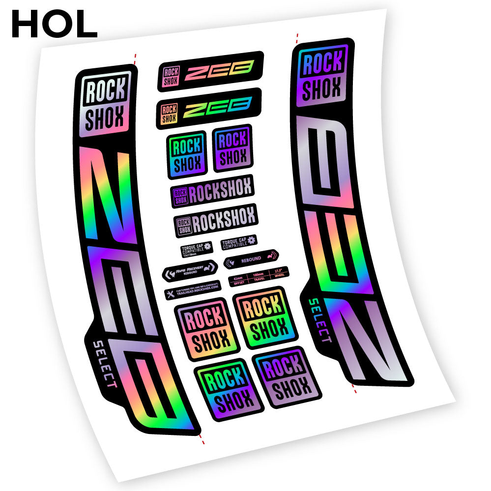Stickers Rock Shox Zeb Select 20202024 compatibles Autocollants fourche VTT