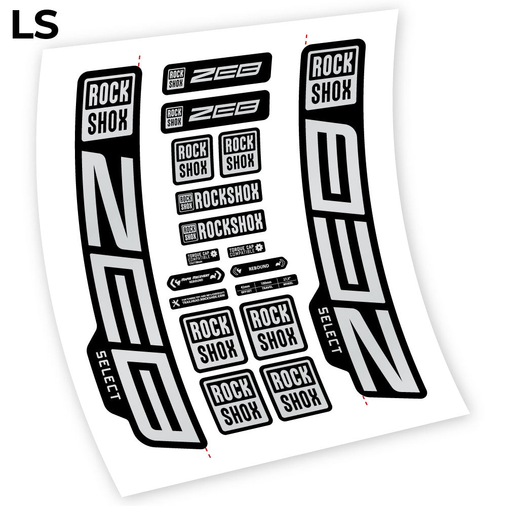 Stickers Rock Shox Zeb Select 20202024 compatibles Autocollants fourche VTT