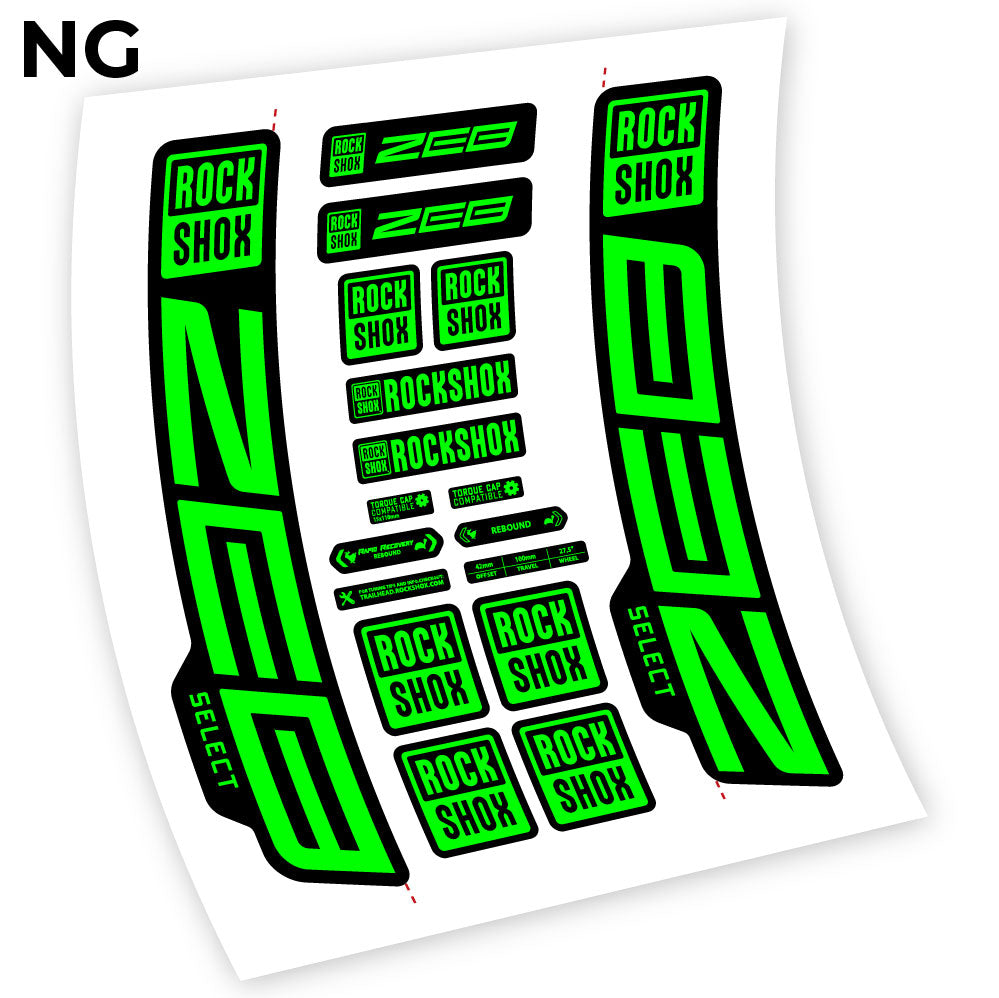 Stickers Rock Shox Zeb Select 20202024 compatibles Autocollants fourche VTT