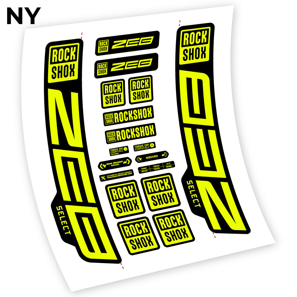 Stickers Rock Shox Zeb Select 20202024 compatibles Autocollants fourche VTT
