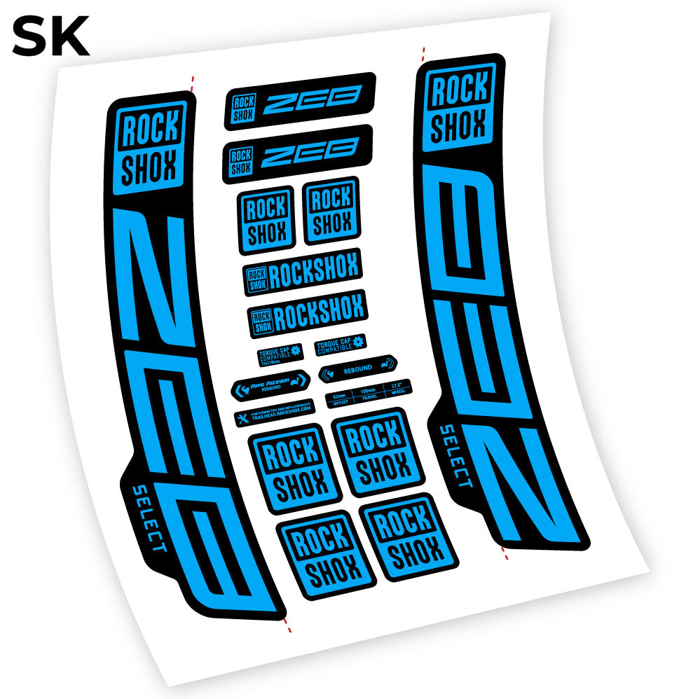 Stickers Rock Shox Zeb Select 20202024 compatibles Autocollants fourche VTT