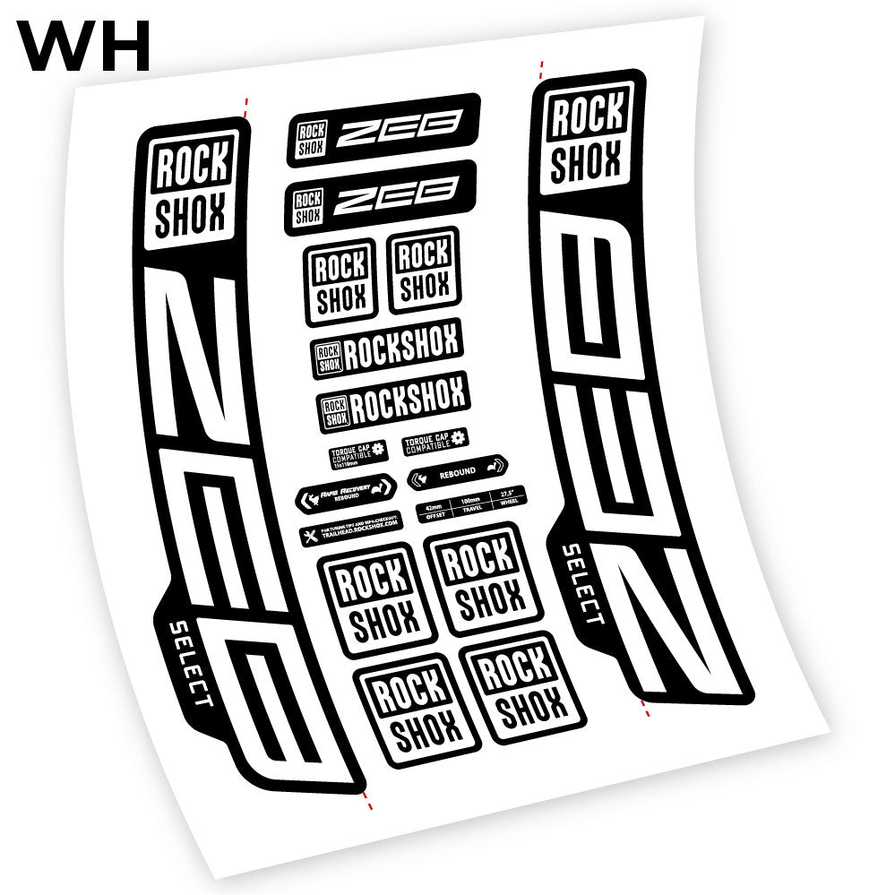 Stickers Rock Shox Zeb Select 20202024 compatibles Autocollants fourche VTT