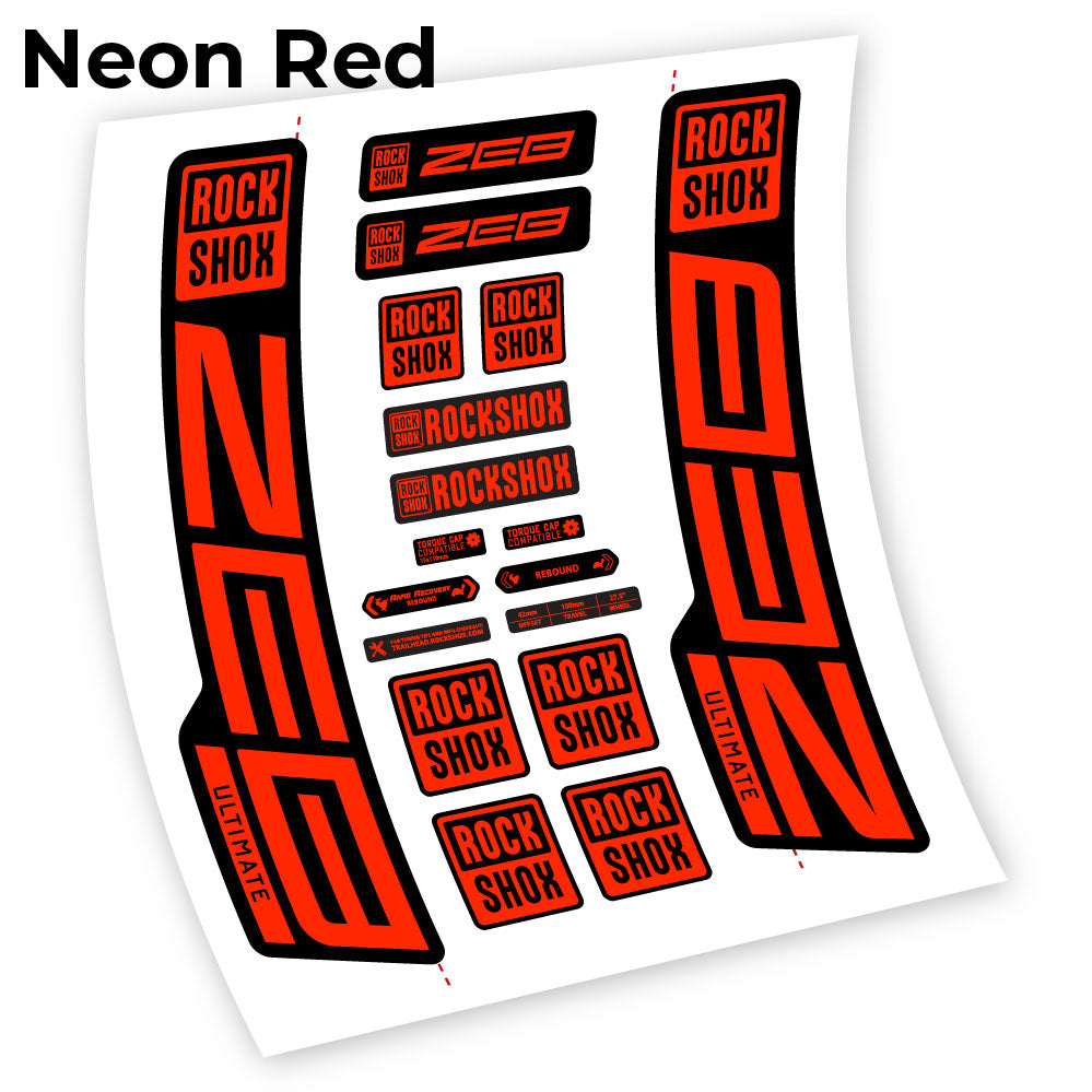 Stickers Custom Autocollant for Rock Shox ZEB Ultimate 2021 2024 29” Vinyl Sticker Autocollants fourche VTT