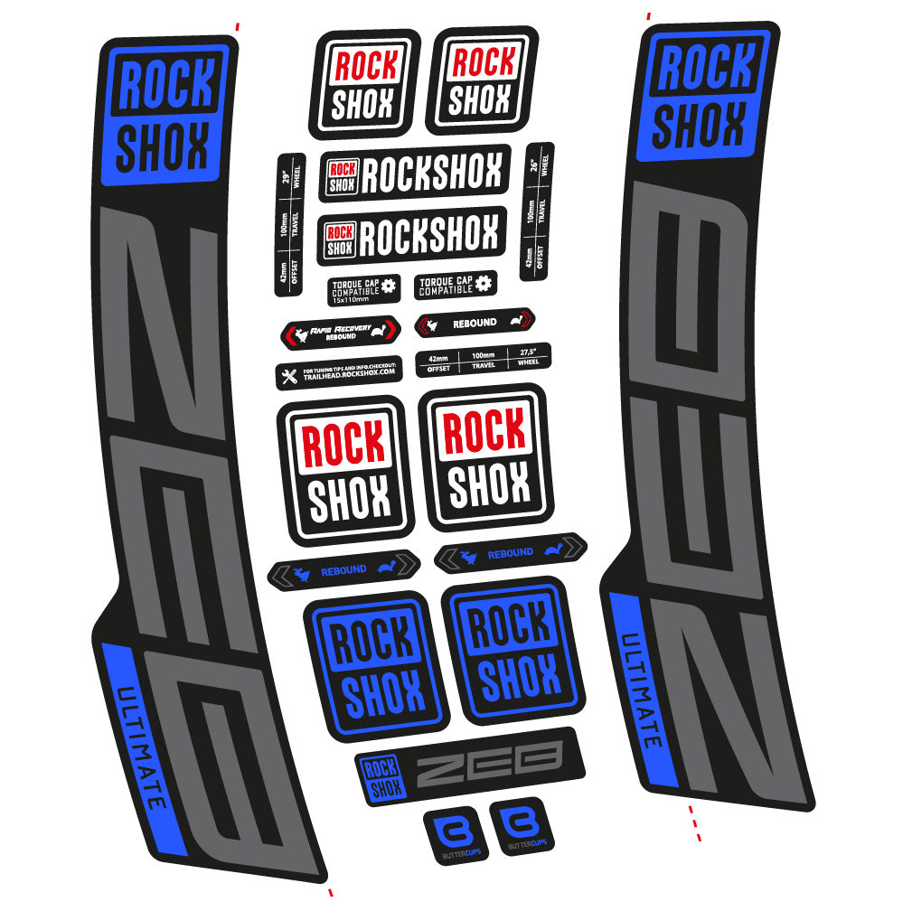 Stickers Rock Shox ZEB Ultimate 20202024 compatibles Autocollants fourche VTT 29"