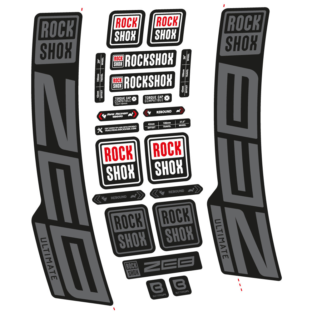 Stickers Rock Shox ZEB Ultimate 20202024 compatibles Autocollants fourche VTT 29"