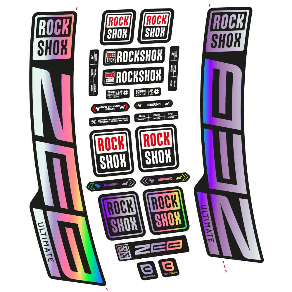 Stickers Rock Shox ZEB Ultimate 20202024 compatibles Autocollants fourche VTT 29"