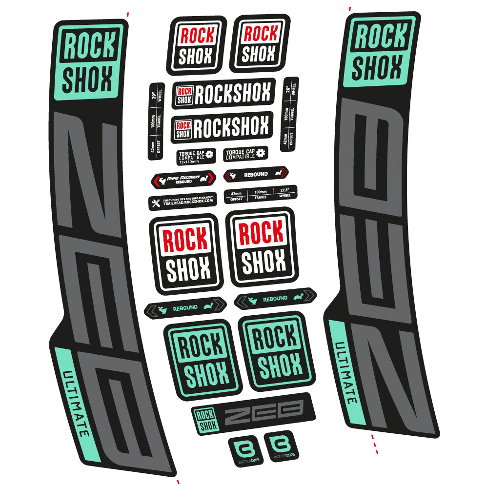Stickers Rock Shox ZEB Ultimate 20202024 compatibles Autocollants fourche VTT 29"