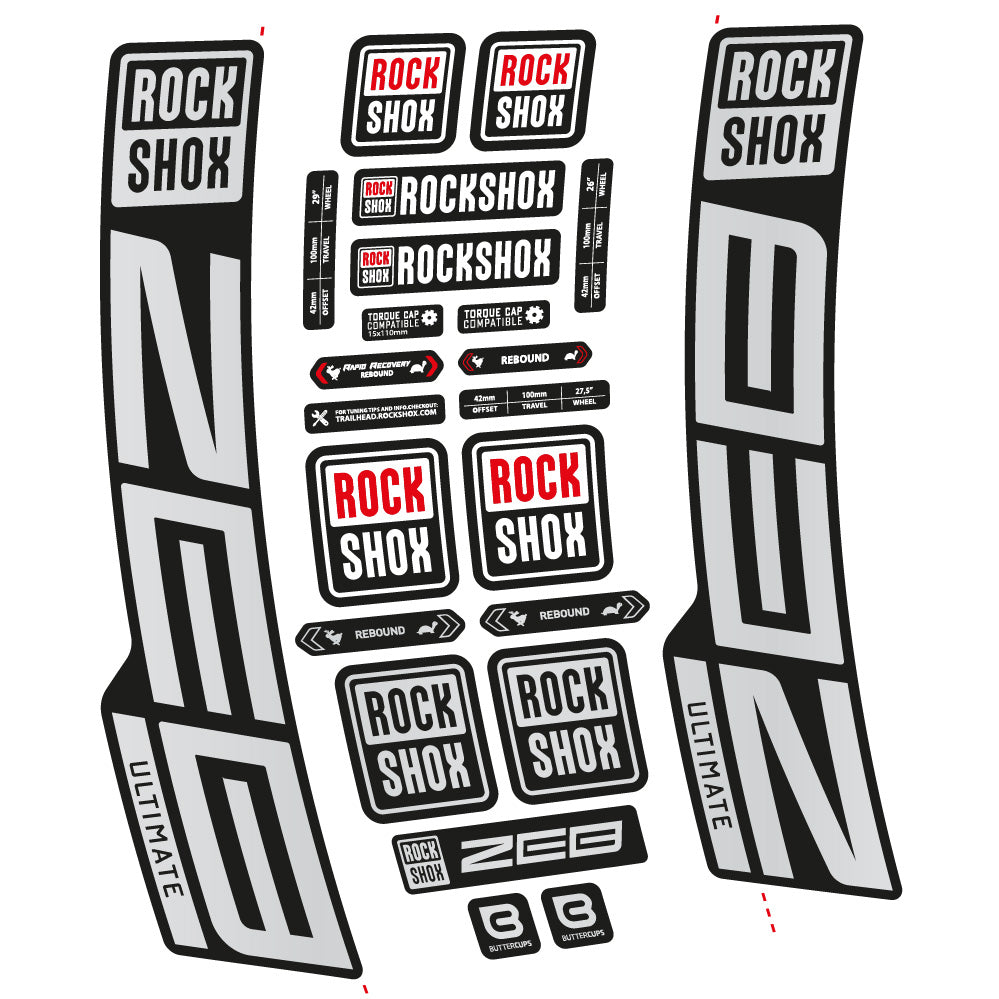 Stickers Rock Shox ZEB Ultimate 20202024 compatibles Autocollants fourche VTT 29"