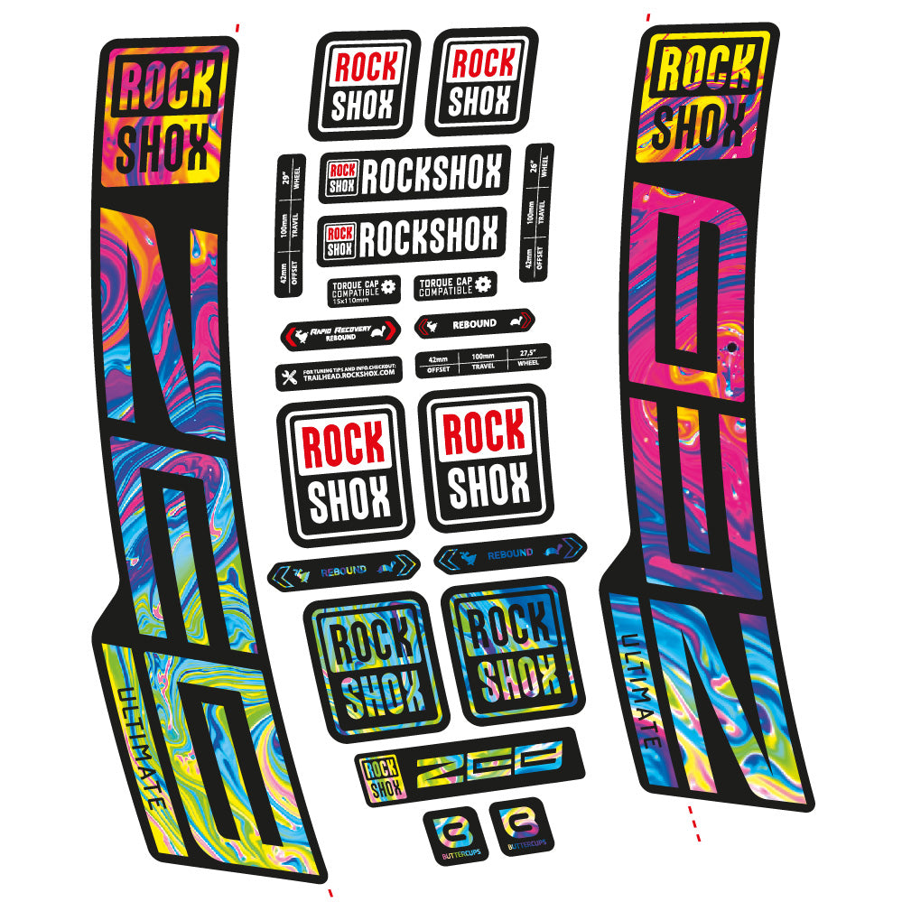 Stickers RockShox ZEB Ultimate 2020-2024 compatibles - Autocollants fourche VTT