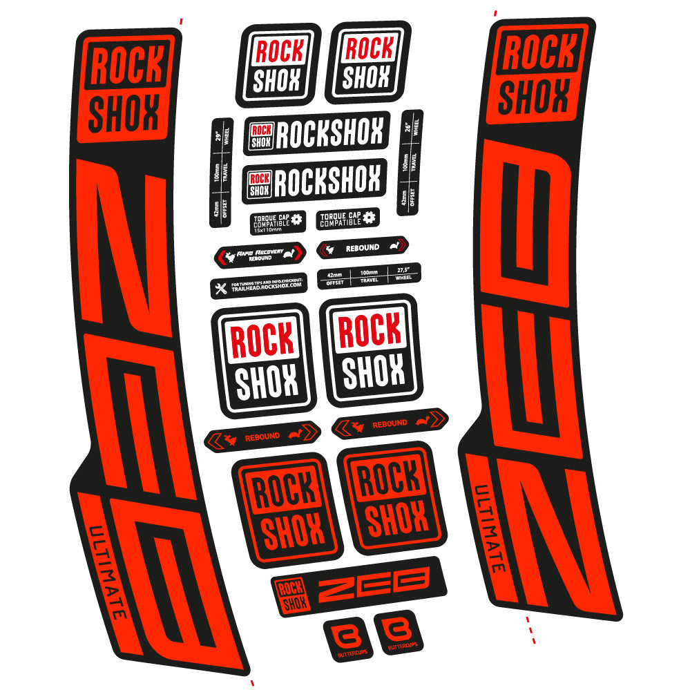 Stickers Rock Shox ZEB Ultimate 20202024 compatibles Autocollants fourche VTT 29"