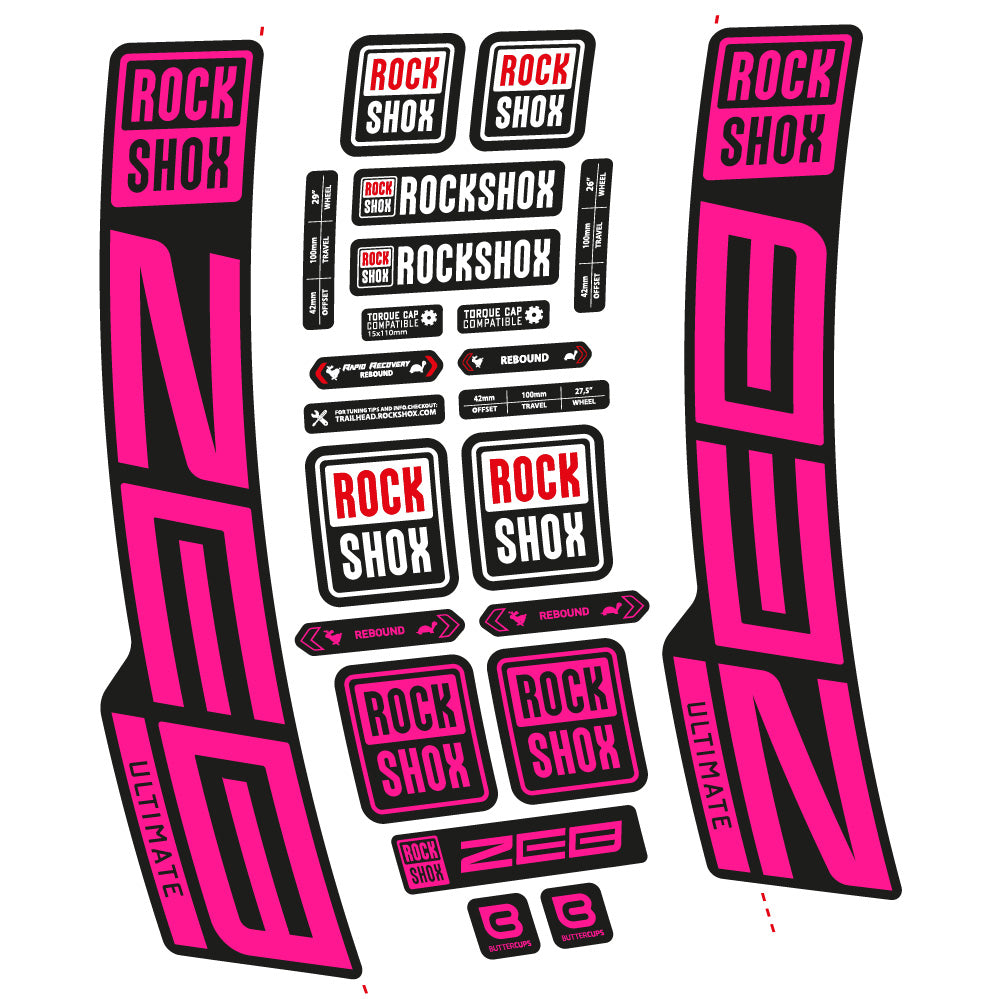 Stickers Rock Shox ZEB Ultimate 20202024 compatibles Autocollants fourche VTT 29"