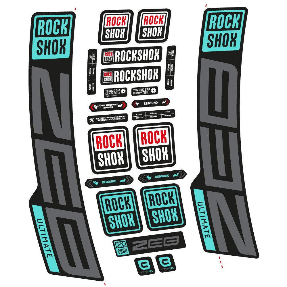 Stickers Rock Shox ZEB Ultimate 20202024 compatibles Autocollants fourche VTT 29"