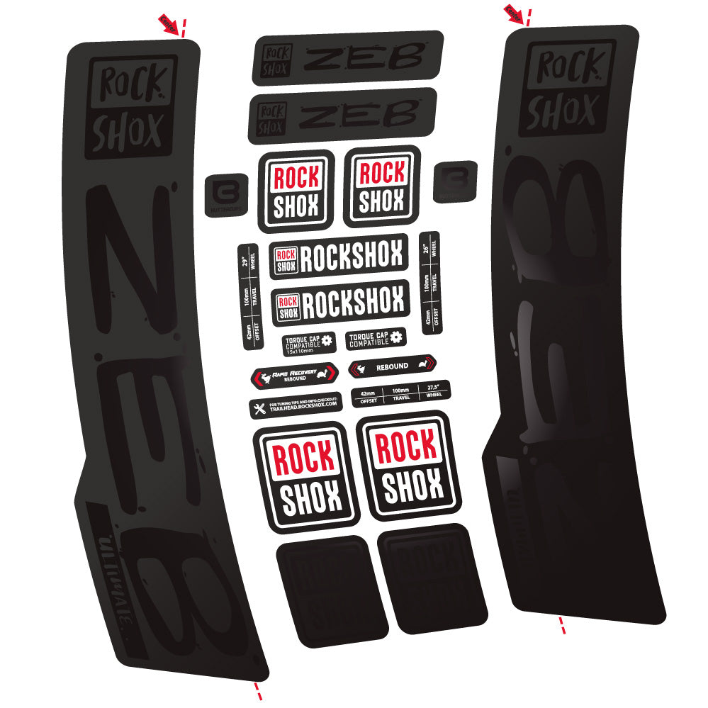 Stickers Rock Shox Zeb Ultimate compatibles - Autocollants fourche VTT