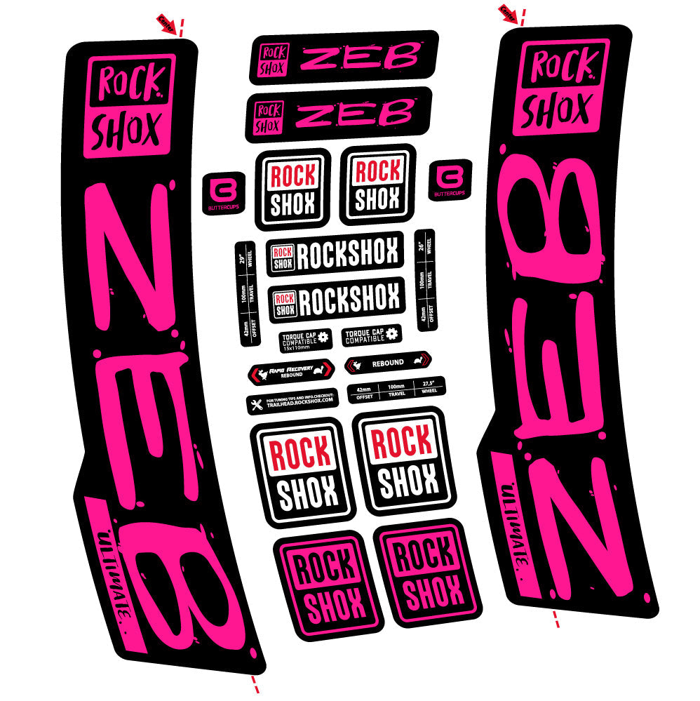 Stickers Rock Shox Zeb Ultimate compatibles - Autocollants fourche VTT