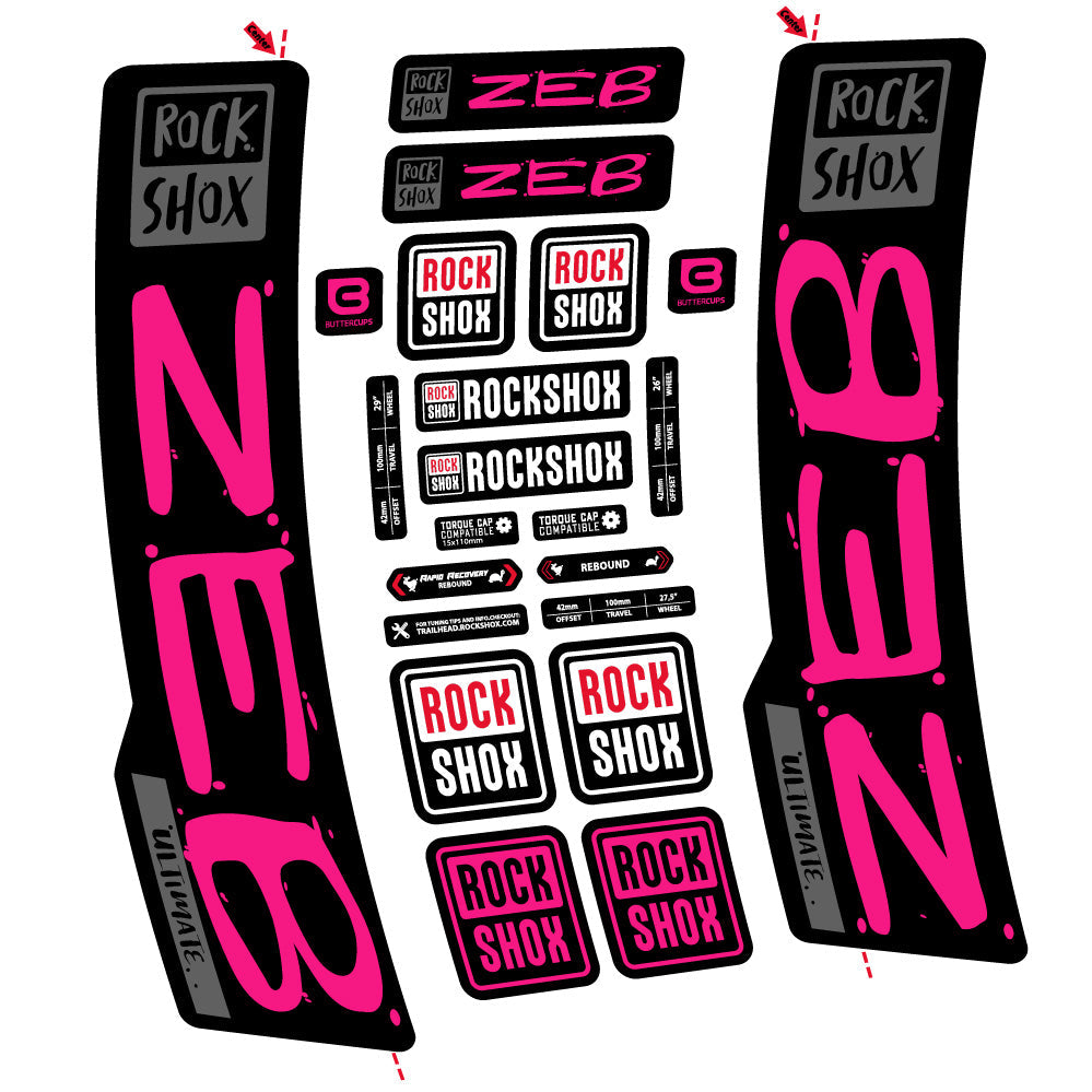 Stickers Rock Shox Zeb Ultimate compatibles - Autocollants fourche VTT
