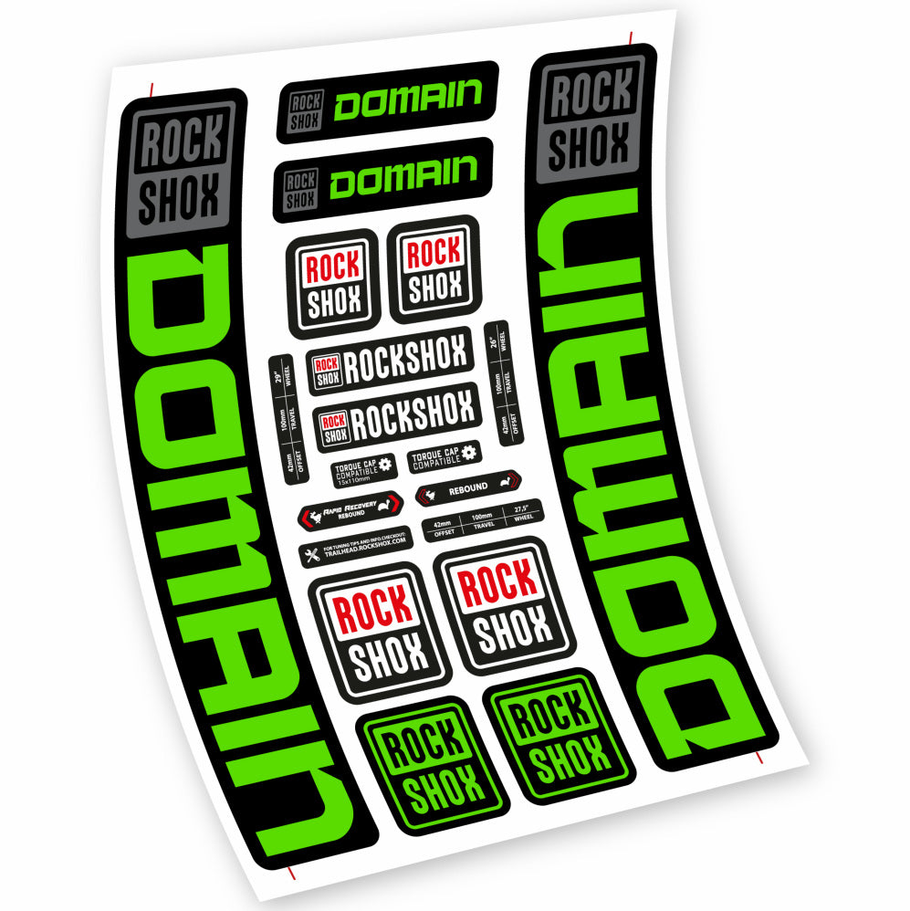Stickers Rock Shox Domain 29” MTB compatibles Autocollants fourche VTT 29"