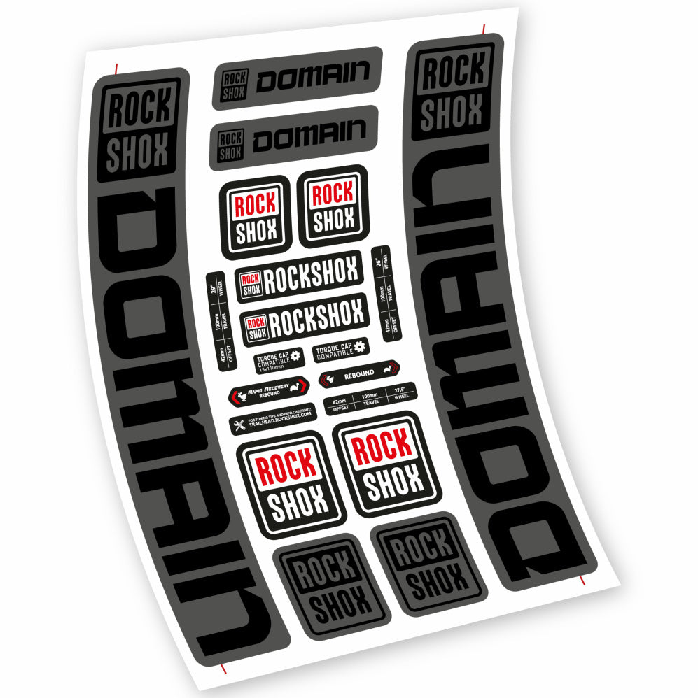 Stickers Rock Shox Domain 29” MTB compatibles Autocollants fourche VTT 29"