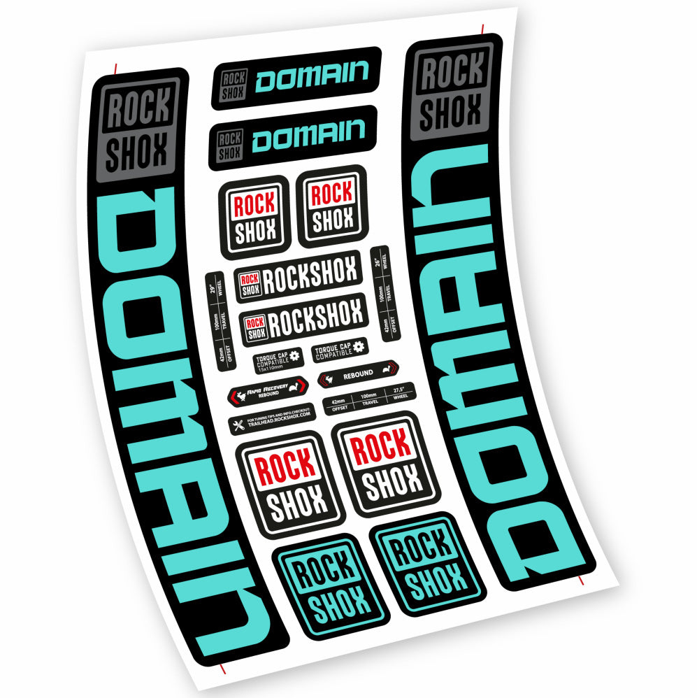 Stickers Rock Shox Domain 29” MTB compatibles Autocollants fourche VTT 29"
