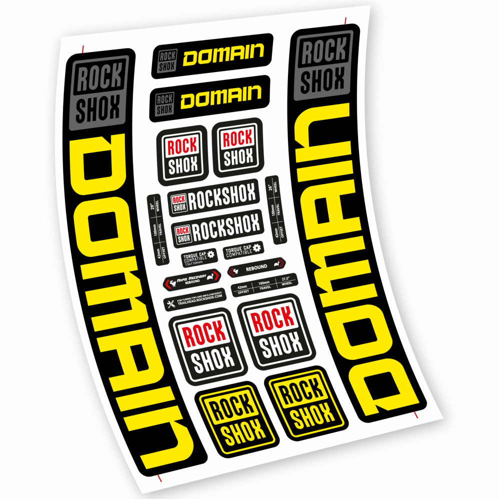 Stickers Rock Shox Domain 29” MTB compatibles Autocollants fourche VTT 29"