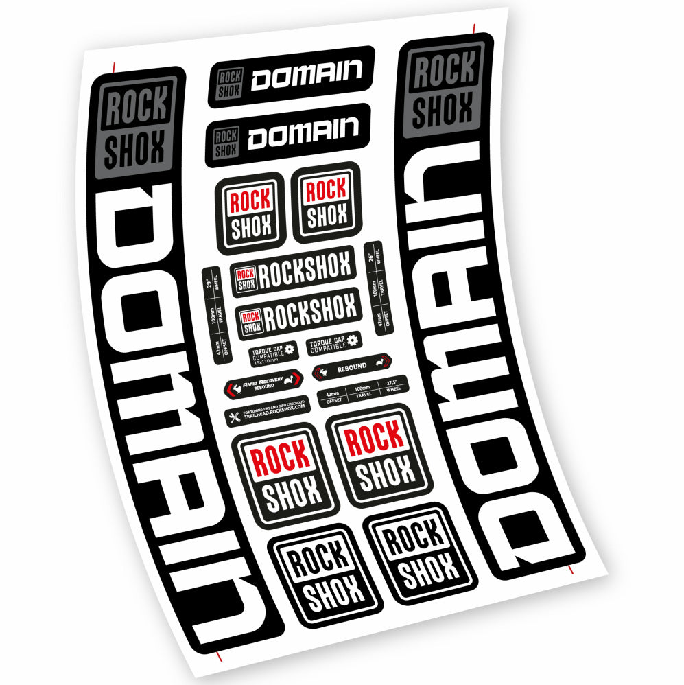 Stickers Rock Shox Domain 29” MTB compatibles Autocollants fourche VTT 29"