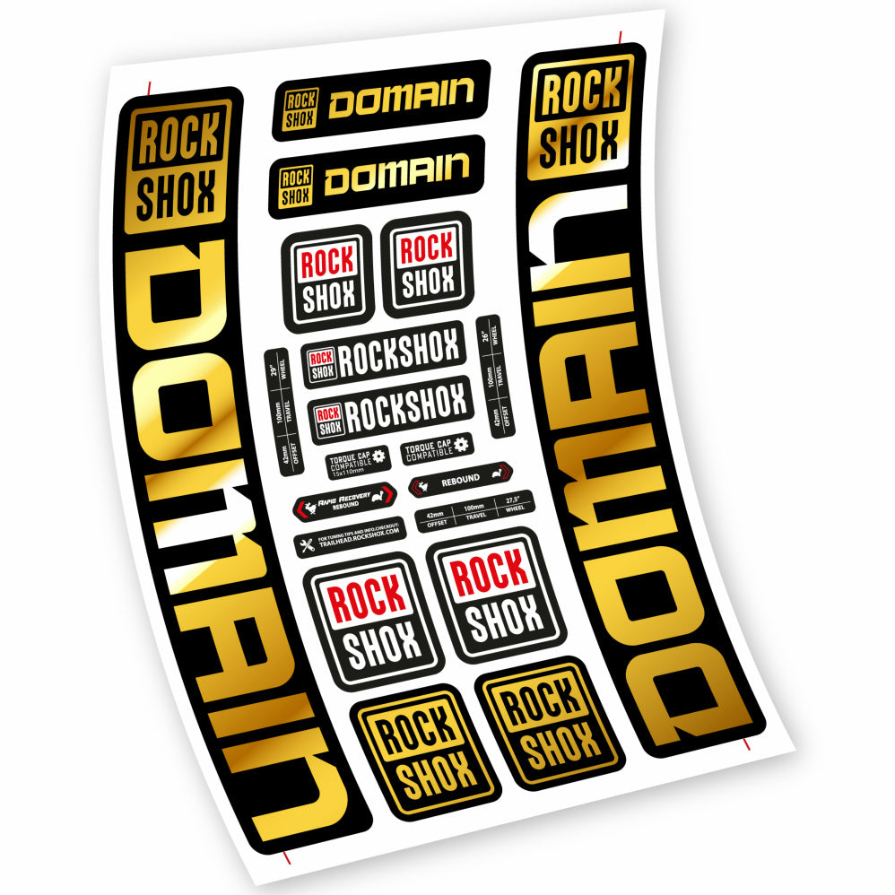 Stickers Rock Shox Domain 29” MTB compatibles Autocollants fourche VTT 29"