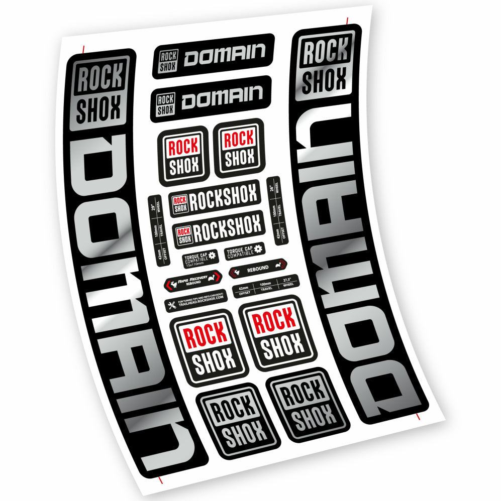 Stickers Rock Shox Domain 29” MTB compatibles Autocollants fourche VTT 29"