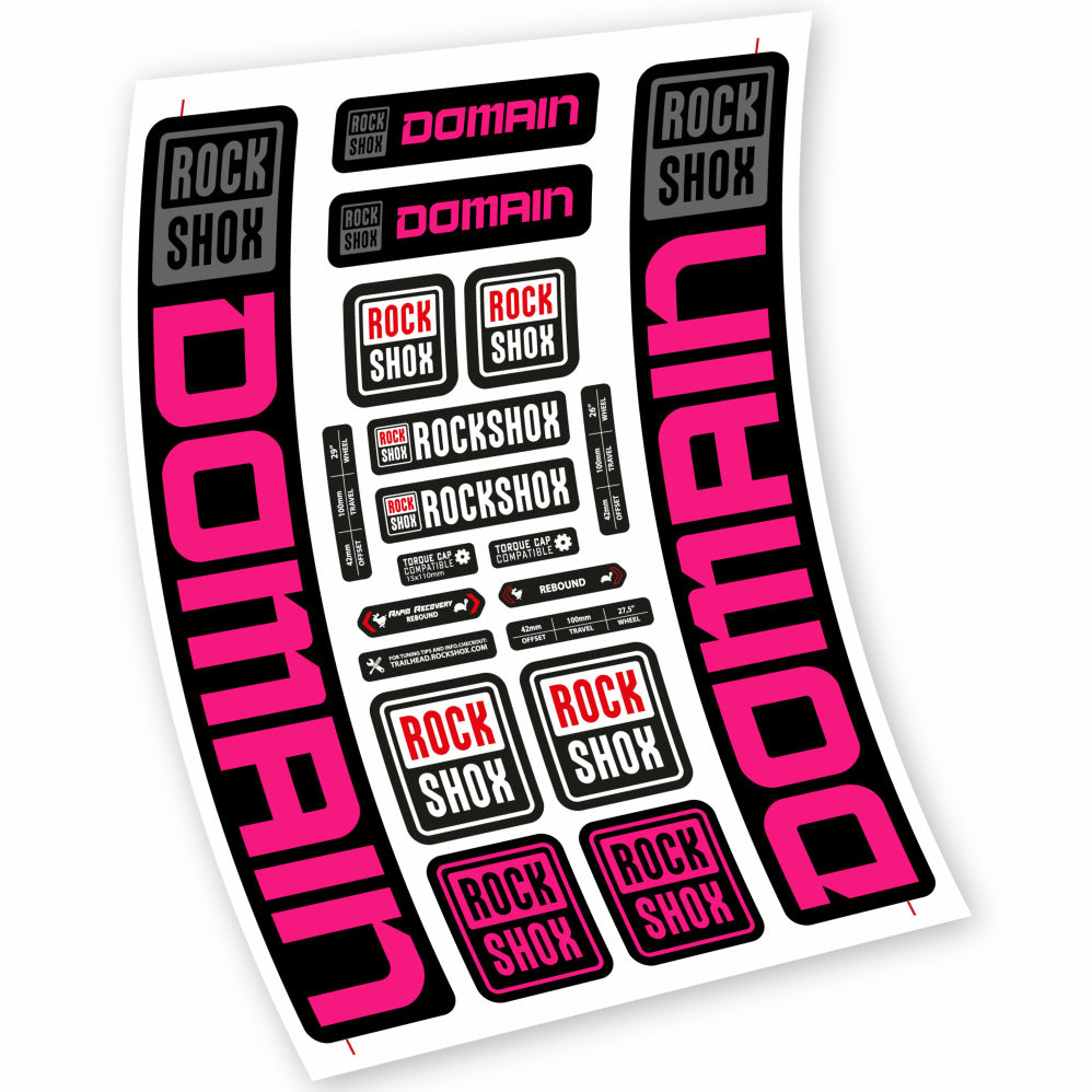 Stickers Rock Shox Domain 29” MTB compatibles Autocollants fourche VTT 29"