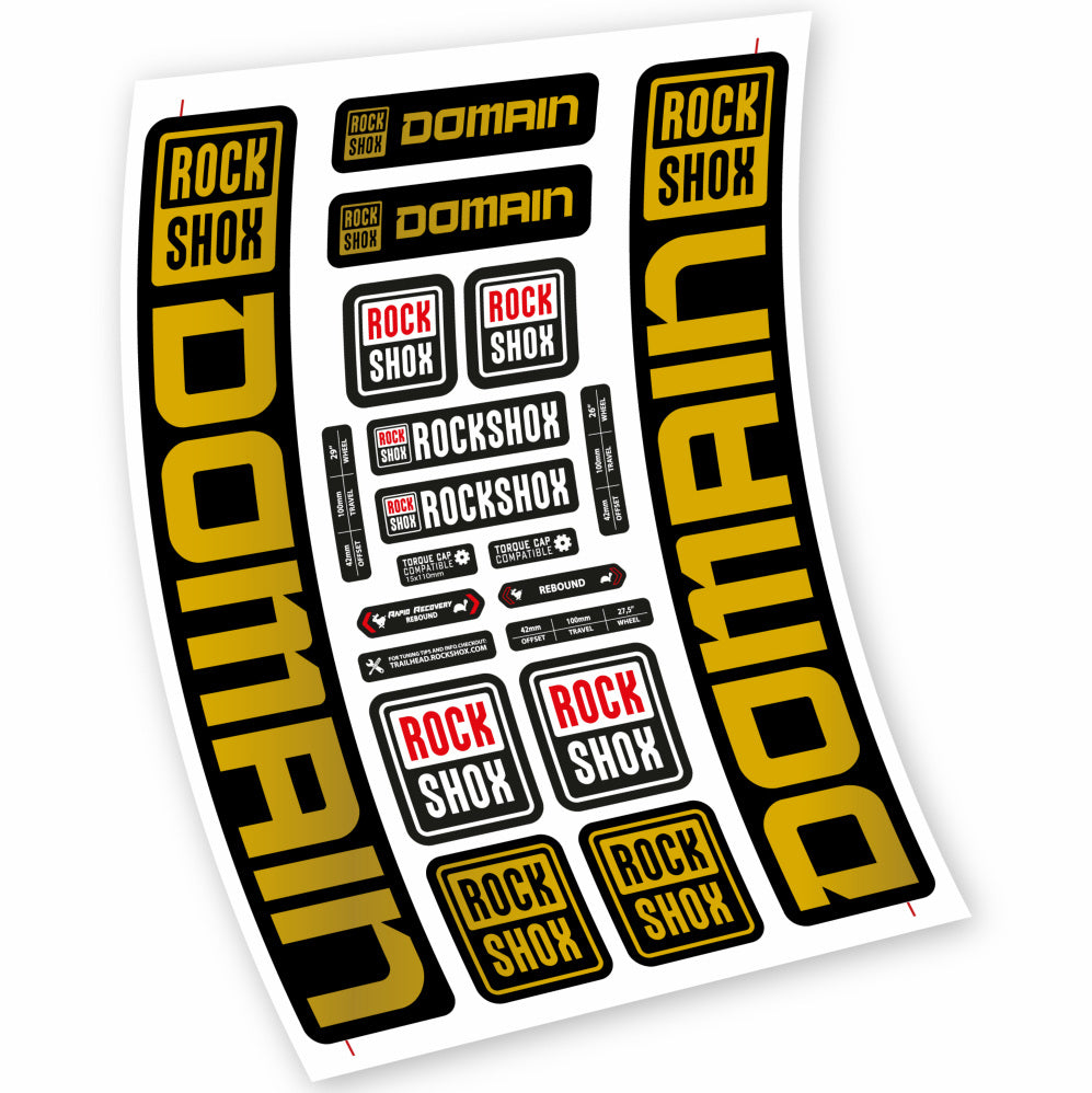 Stickers Rock Shox Domain 29” MTB compatibles Autocollants fourche VTT 29"