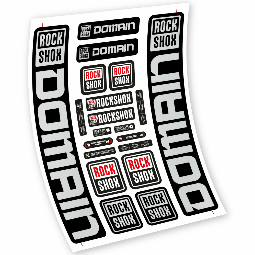Stickers Rock Shox Domain 29” MTB compatibles Autocollants fourche VTT 29"