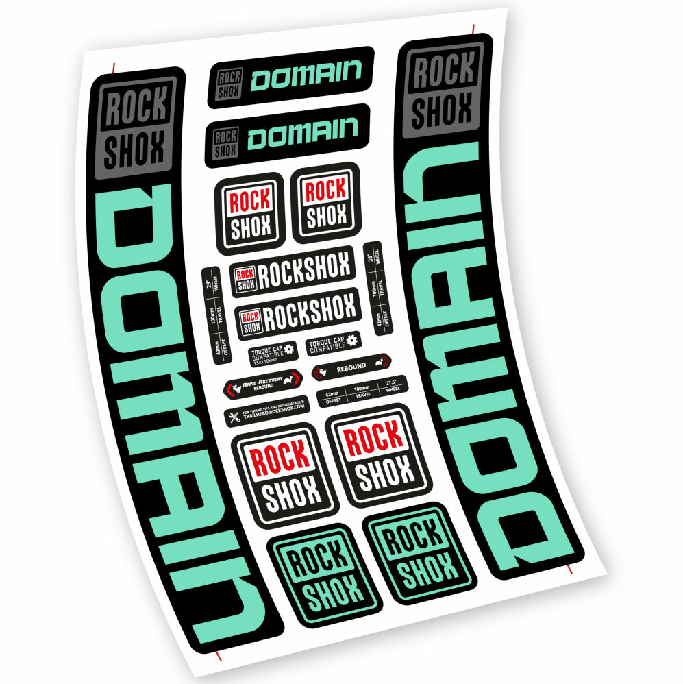 Stickers Rock Shox Domain 29” MTB compatibles Autocollants fourche VTT 29"