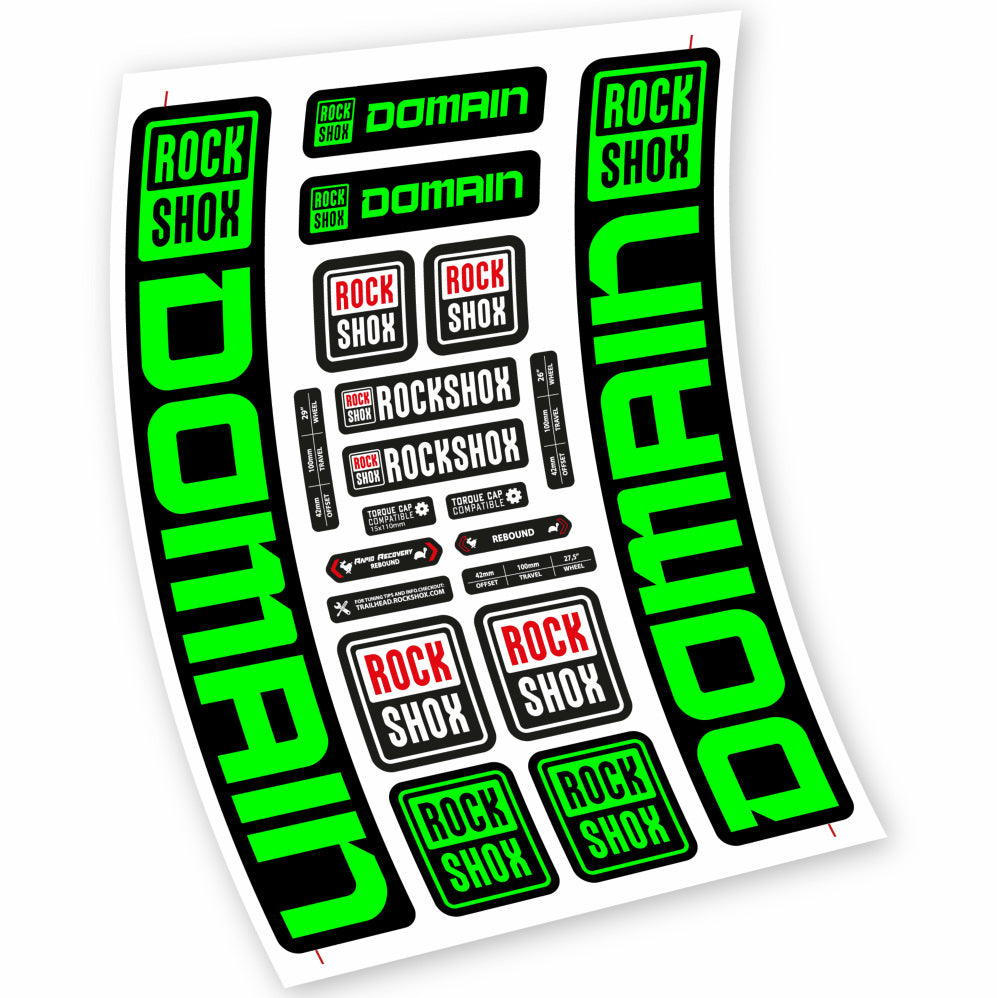 Stickers Rock Shox Domain 29” MTB compatibles Autocollants fourche VTT 29"