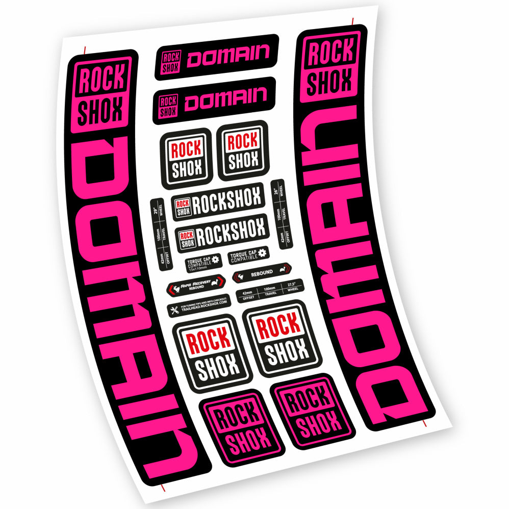 Stickers Rock Shox Domain 29” MTB compatibles Autocollants fourche VTT 29"