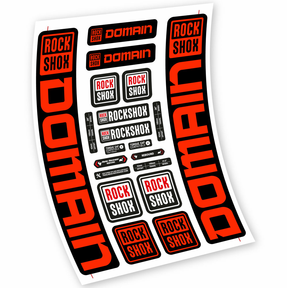 Stickers Rock Shox Domain 29” MTB compatibles Autocollants fourche VTT 29"