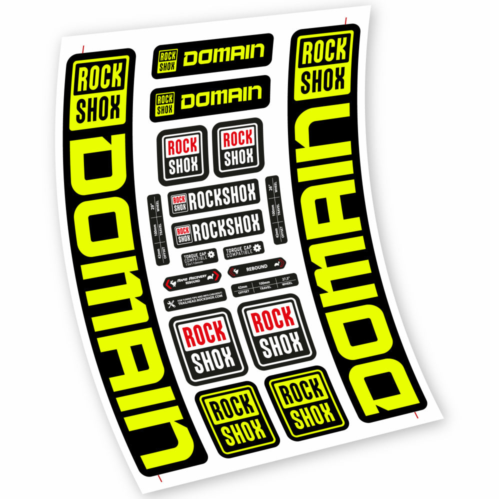 Stickers Rock Shox Domain 29” MTB compatibles Autocollants fourche VTT 29"