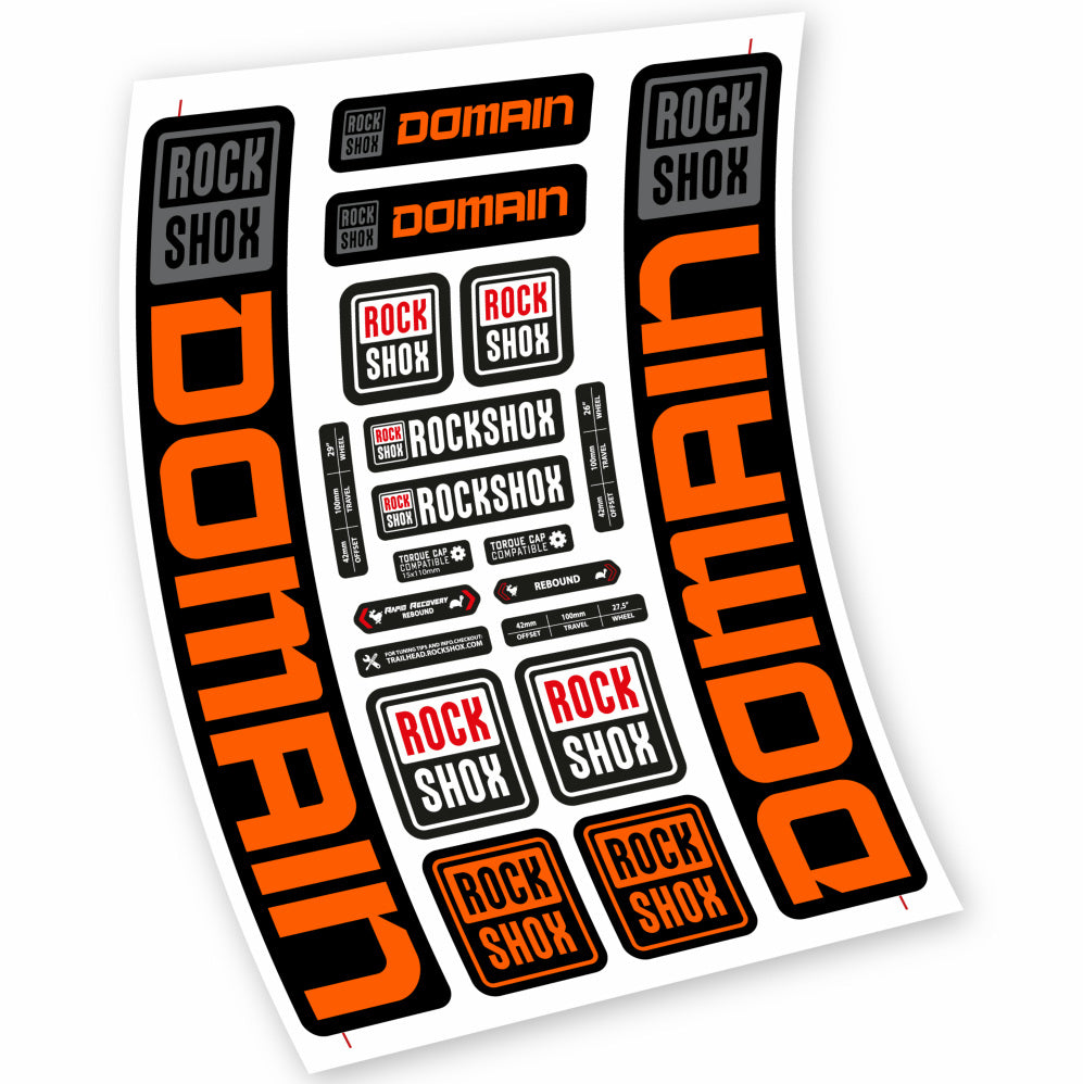 Stickers Rock Shox Domain 29” MTB compatibles Autocollants fourche VTT 29"