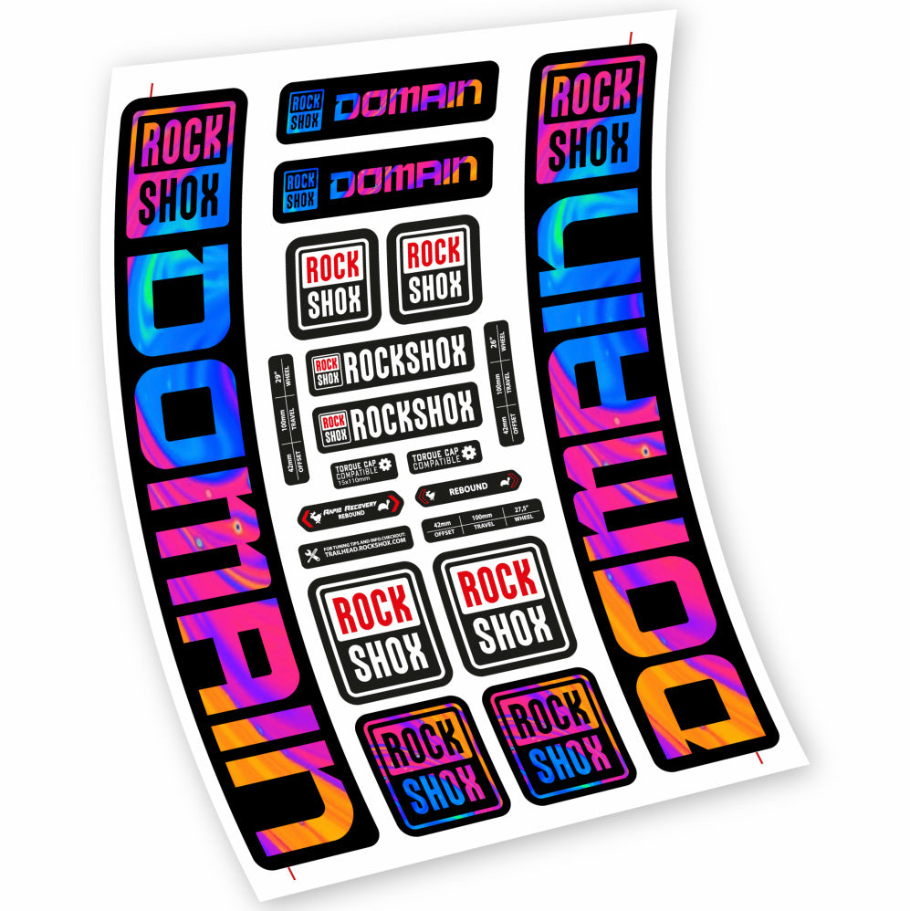 Stickers Rock Shox Domain 29” MTB compatibles Autocollants fourche VTT 29"