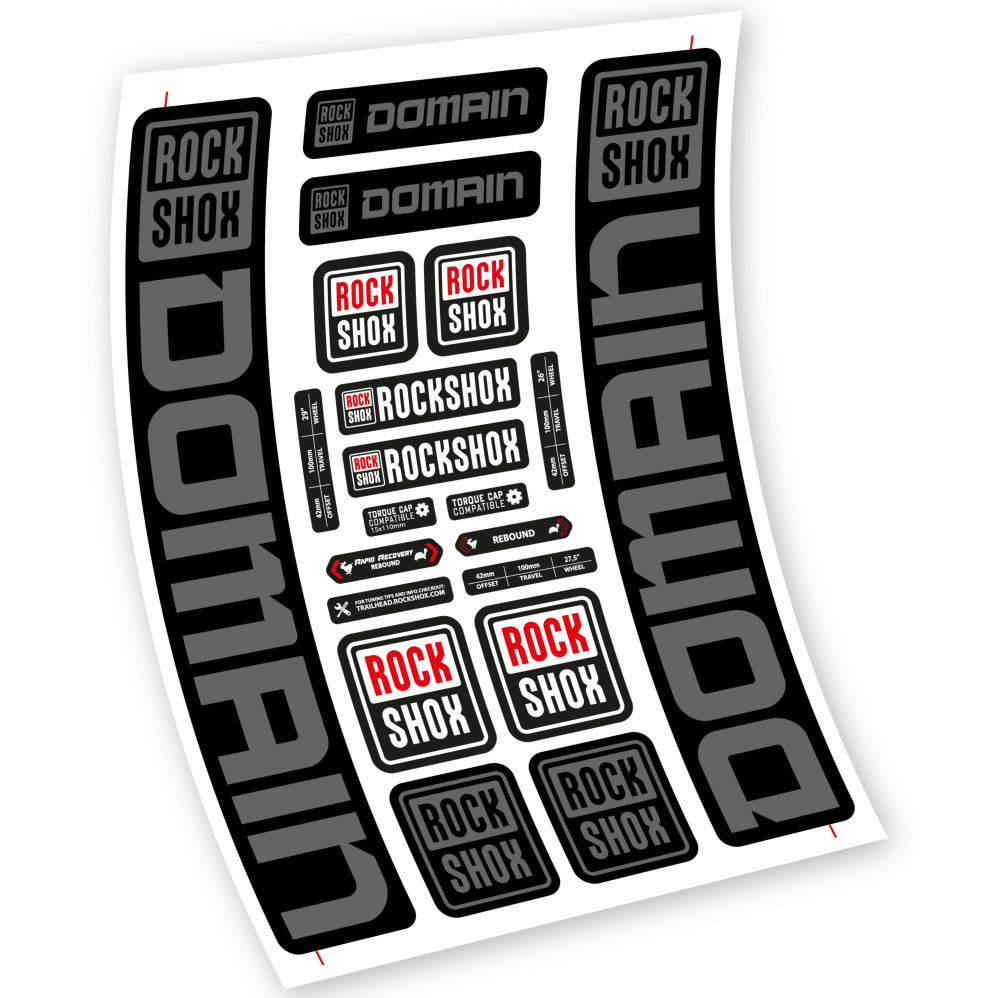 Stickers Rock Shox Domain 29” MTB compatibles Autocollants fourche VTT 29"