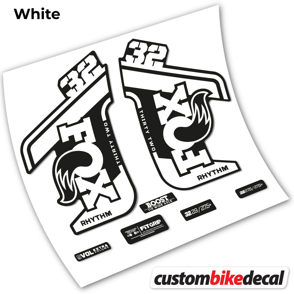 White decal for Fox Rhythm fork – bike sticker vinyl