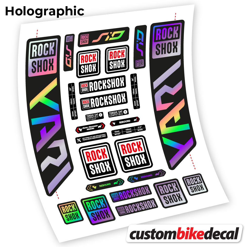 Hollographic decal for Rock Shox Yari 2021 fork – bike sticker vinyl