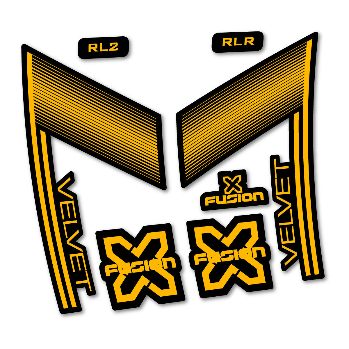 Medium Yellow decal for Xfusion Velvet White 2016-2017 fork – bike sticker vinyl