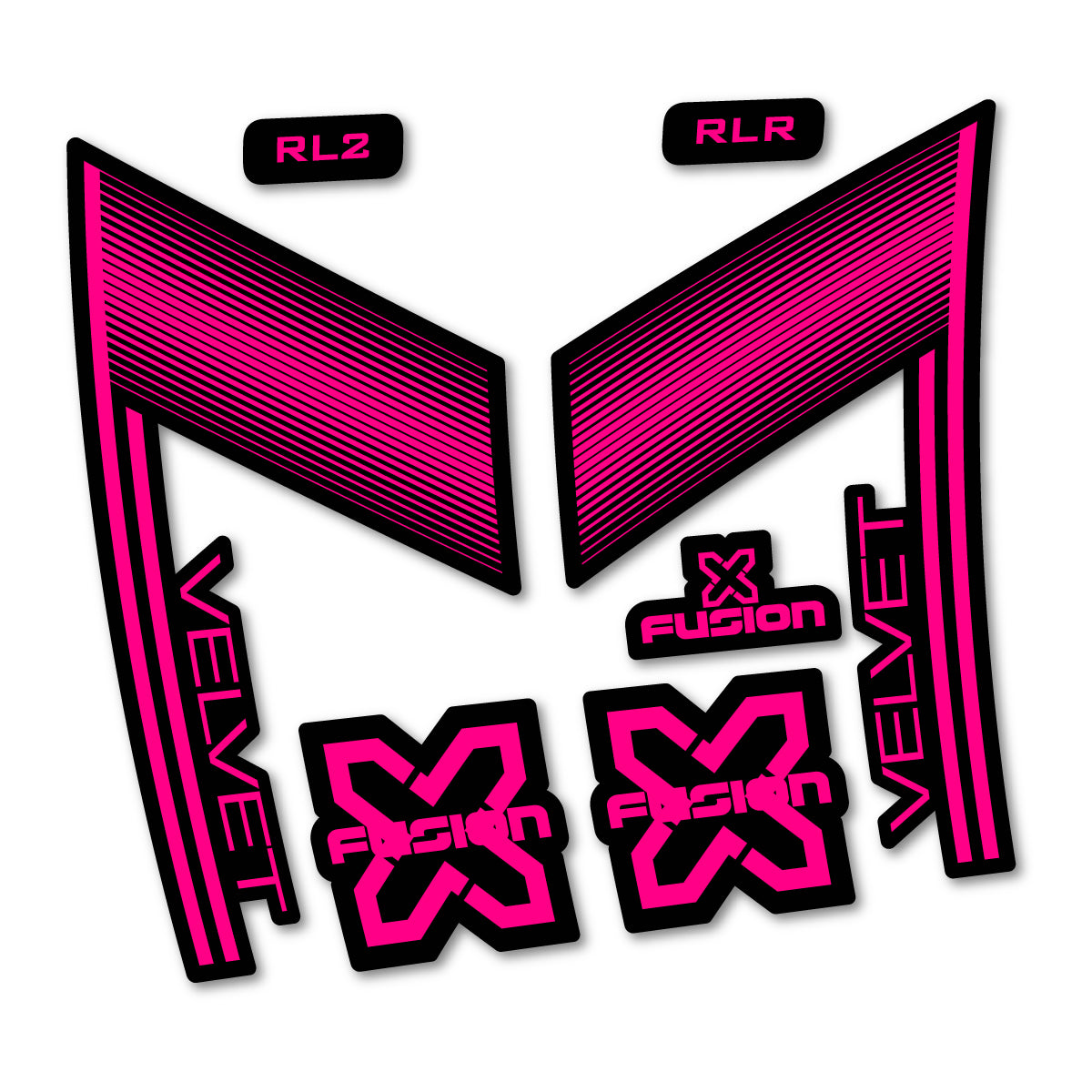 Stickers compatibles Xfusion Velvet White 2016-2017 pour fourche – autocollants vinyle - Fuchsia