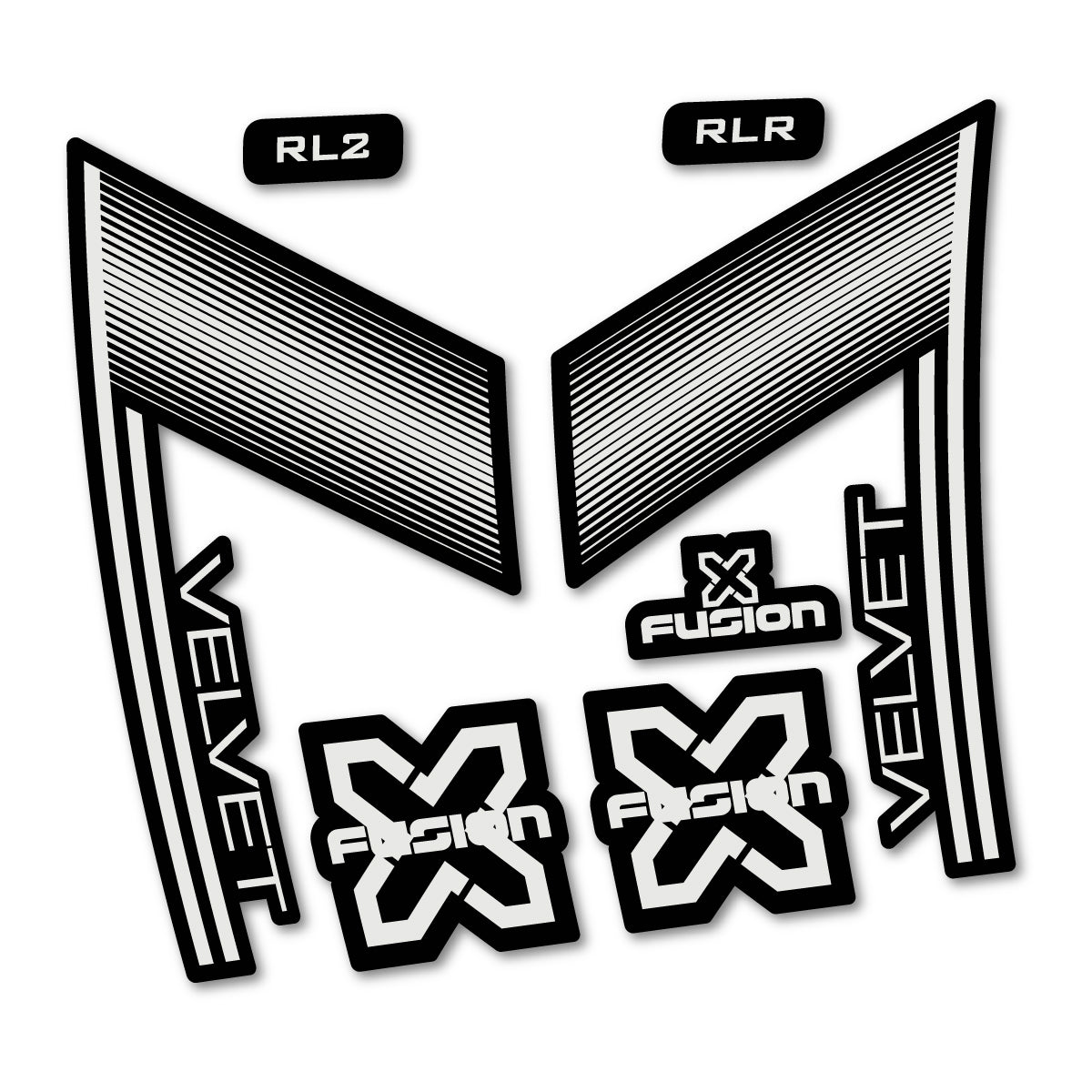 Stickers compatibles Xfusion Velvet White 2016-2017 pour fourche – autocollants vinyle - Gris Perle
