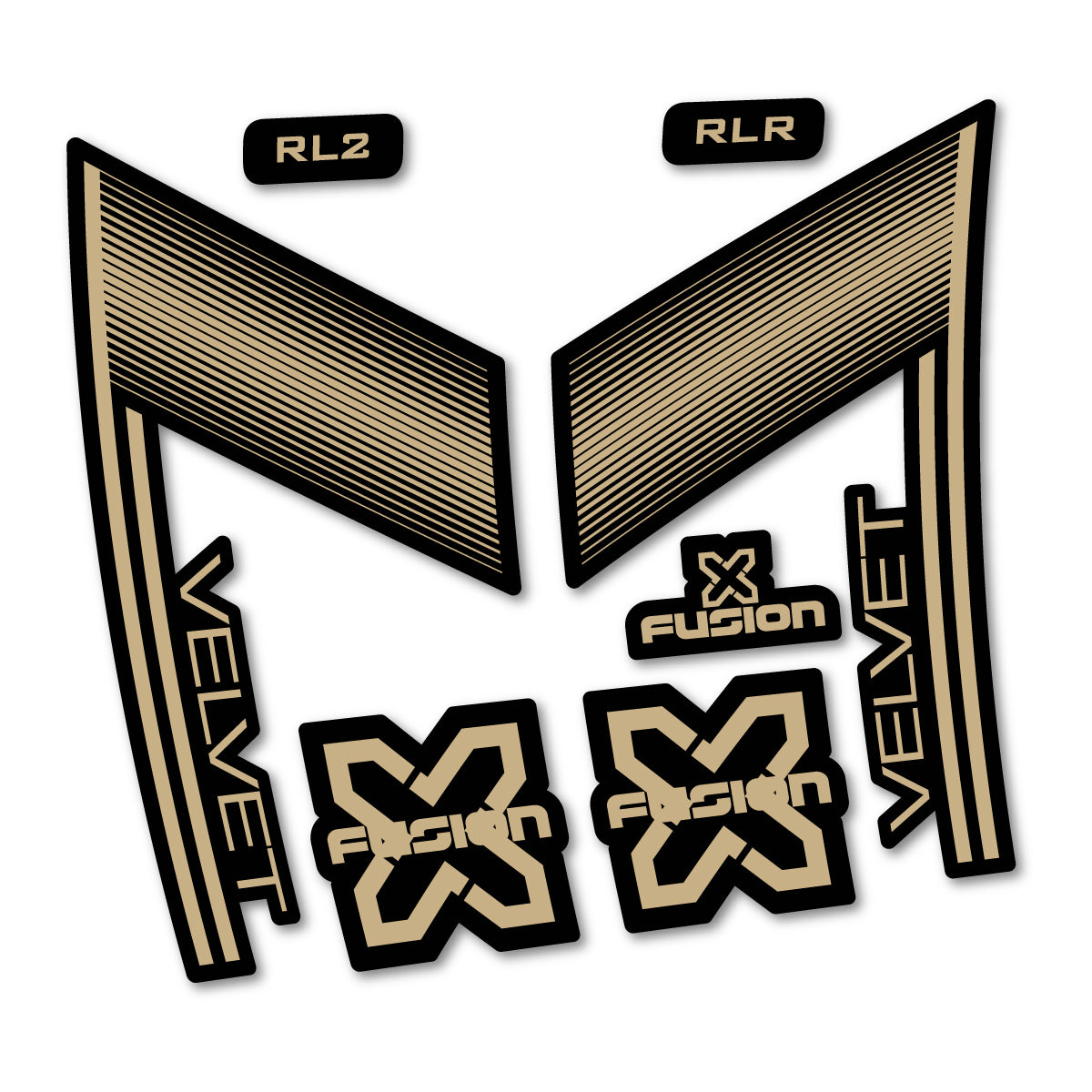 Stickers compatibles Xfusion Velvet White 2016-2017 pour fourche – autocollants vinyle - Sable
