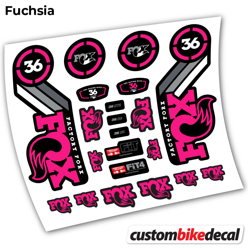 Fuchsia decal for Fox 36 Heritage 2016 fork – bike sticker vinyl