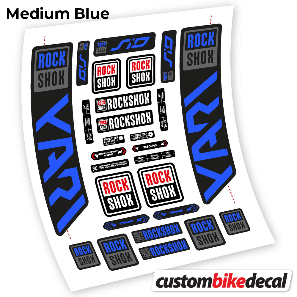 Medium Blue decal for Rock Shox Yari 2021 fork – bike sticker vinyl