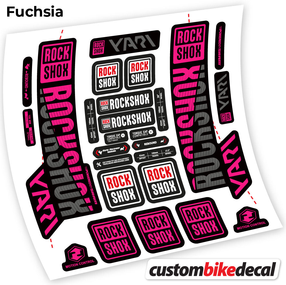 Fuchsia decal for Rock Shox Yari 2018 fork – bike sticker vinyl