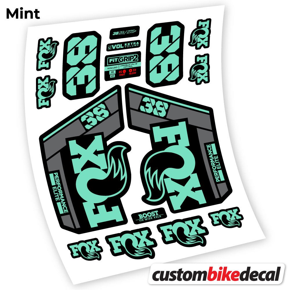 Mint decal for Fox 38 Performance Elite 2021 fork – bike sticker vinyl