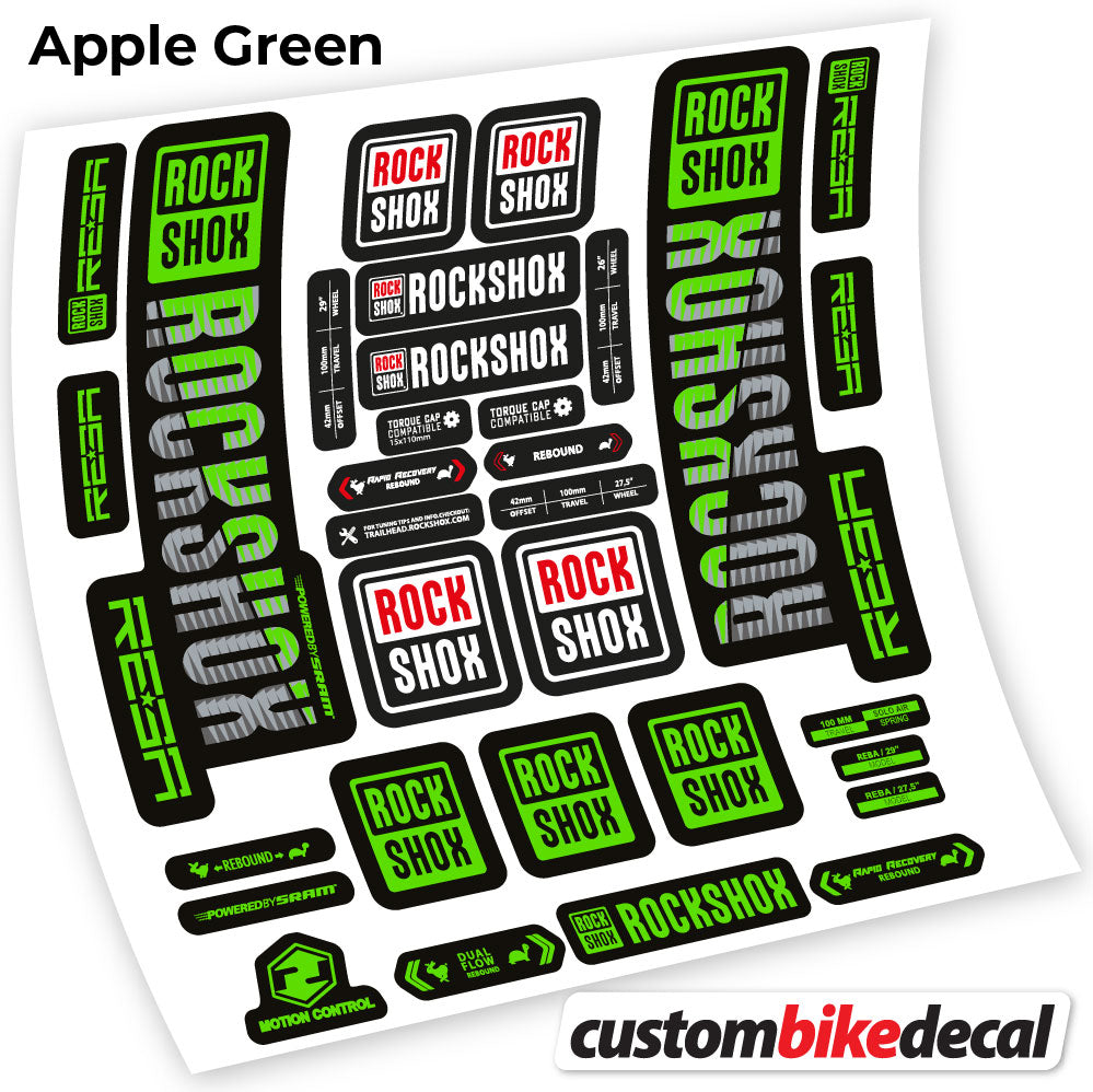 Apple Green decal for Rock Shox Reba 2019 fork 29" – bike sticker vinyl