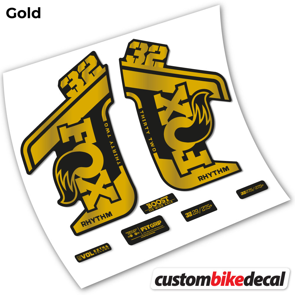Gold decal for Fox Rhythm fork – bike sticker vinyl