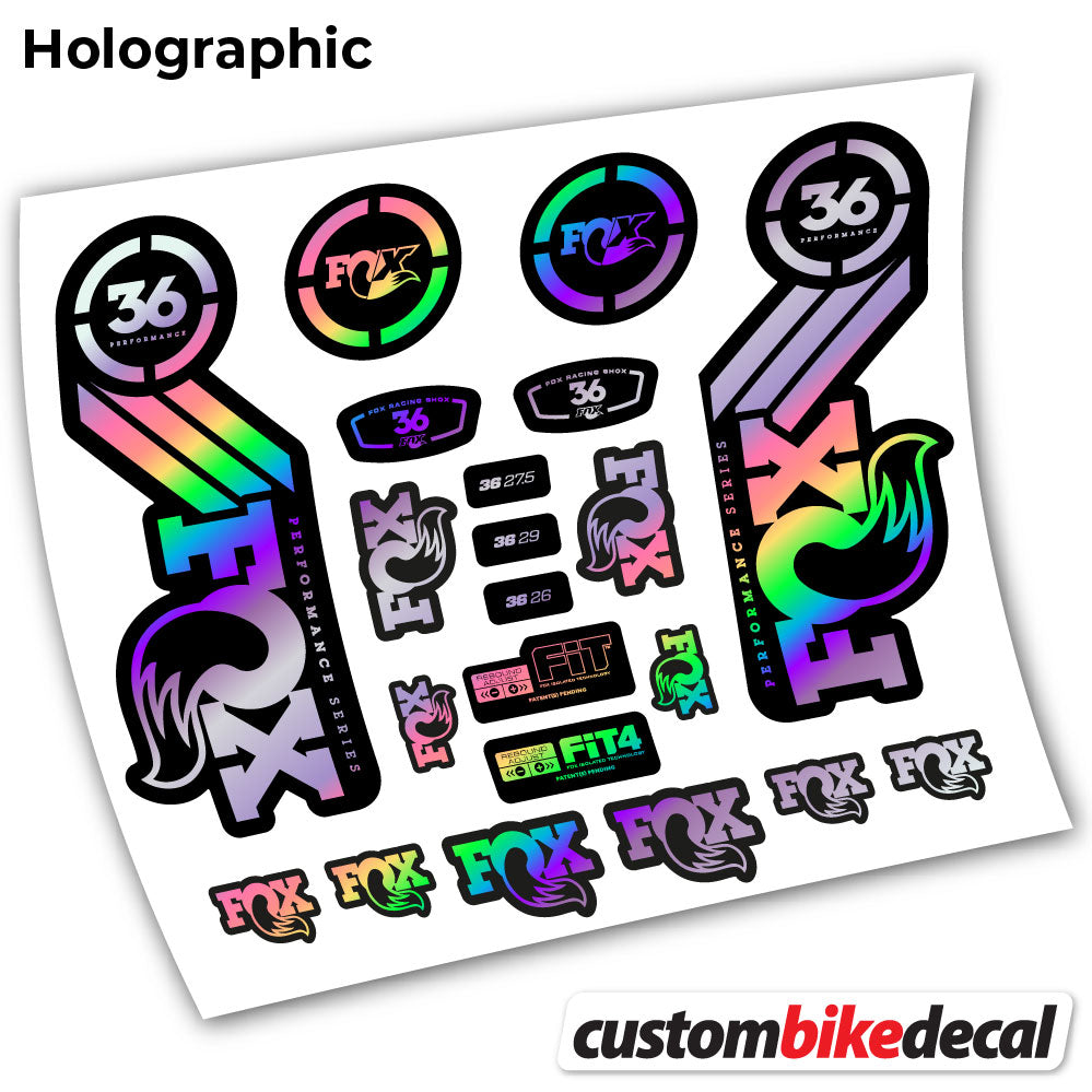 Hollographic decal for . Fox 36 Performance 2016 fork – bike sticker vinyl